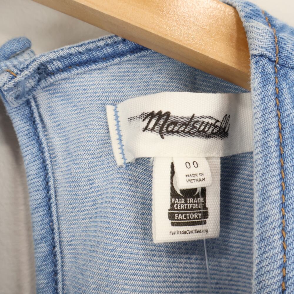 Madewell Seamed Maxi Dress in Airy Denim Clean Soft Sky Blue Size 00 NWT - Picture 4 of 8